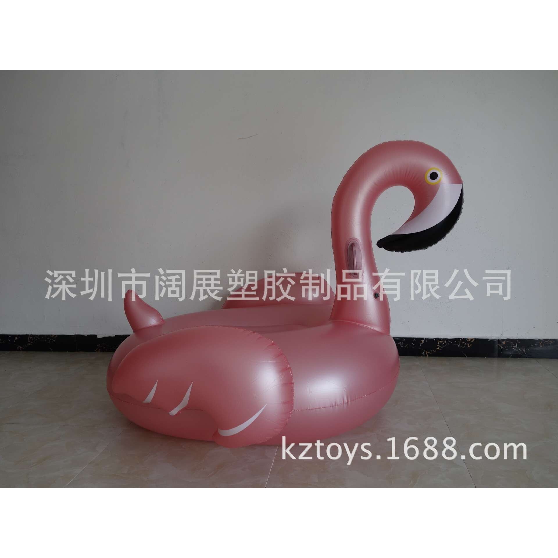 现货PVC充气玫瑰金火烈鸟珠光粉珠光金香槟金火烈鸟坐骑浮排