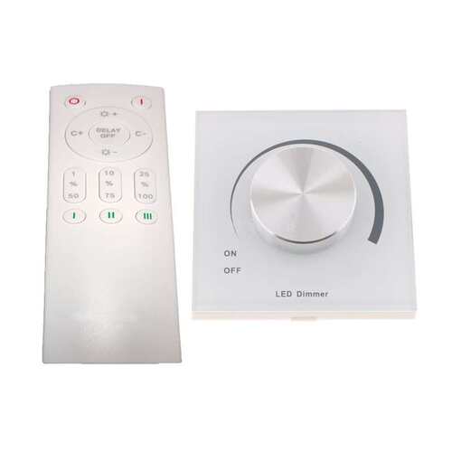 86型 0/1-10V PWM 10V过认证钢化玻璃面板旋钮式 黑色白色 调光器
