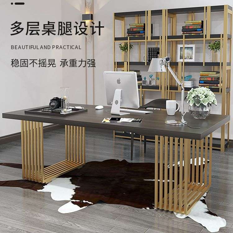 现代简约家用实木台式电脑桌北欧办公个性学习桌卧室工作写字台