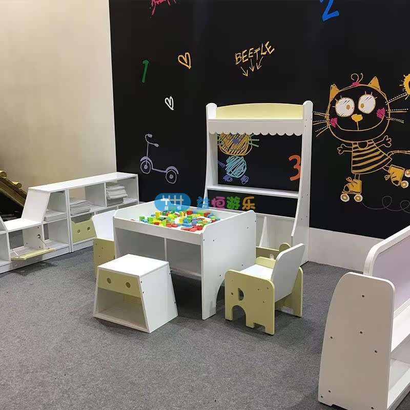 幼儿园实木烤漆白色贵族区角组合柜儿童过家家区域仿真橱柜贩卖台