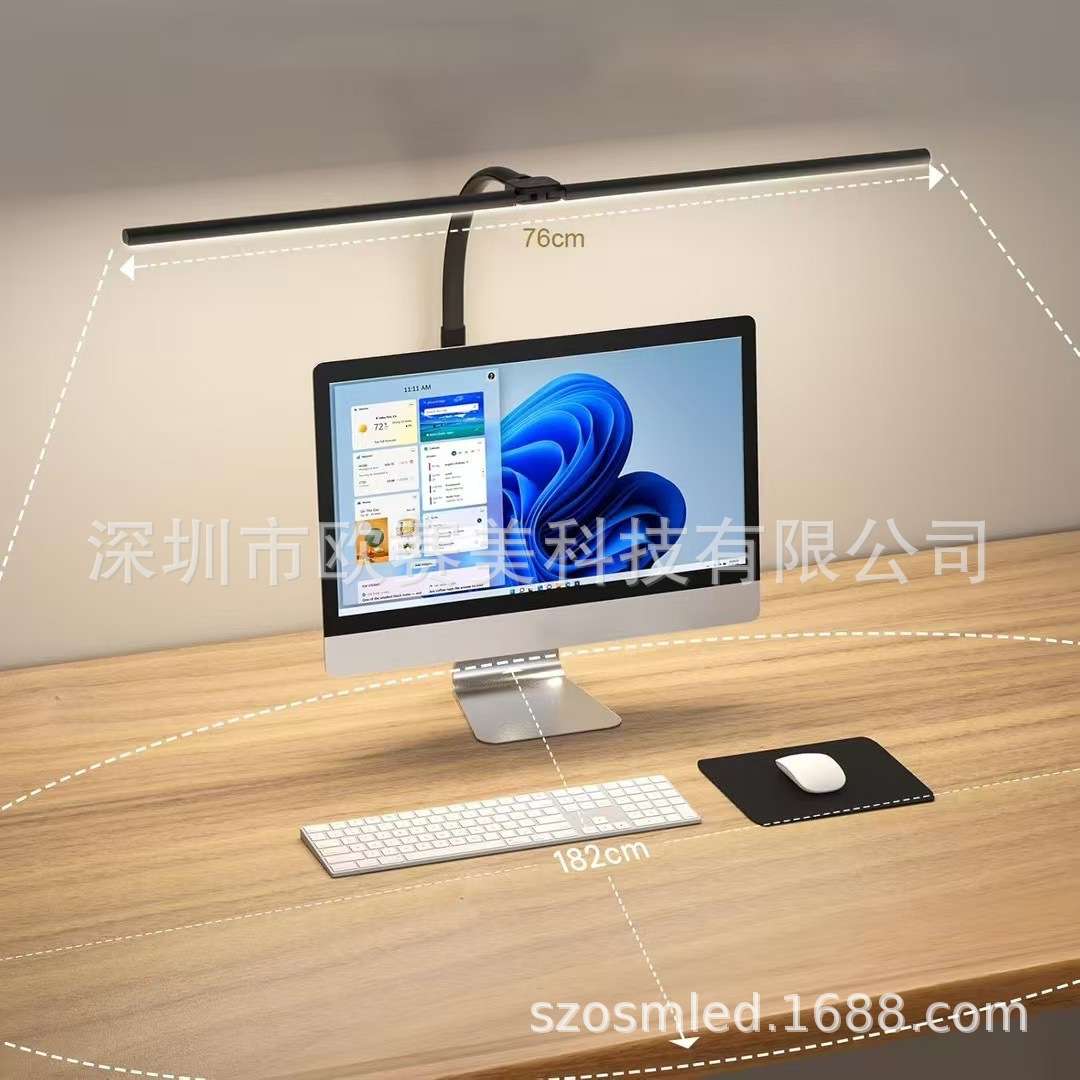 跨境双头LED阅读学习护眼台灯桌面夹子灯电脑显示器屏幕折叠台灯