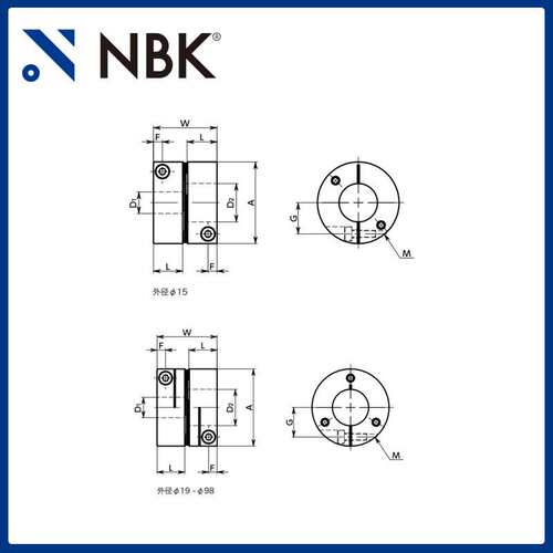 NBK单膜片联轴器 XHS-44C 短型连轴器货期短 替换三木R+W