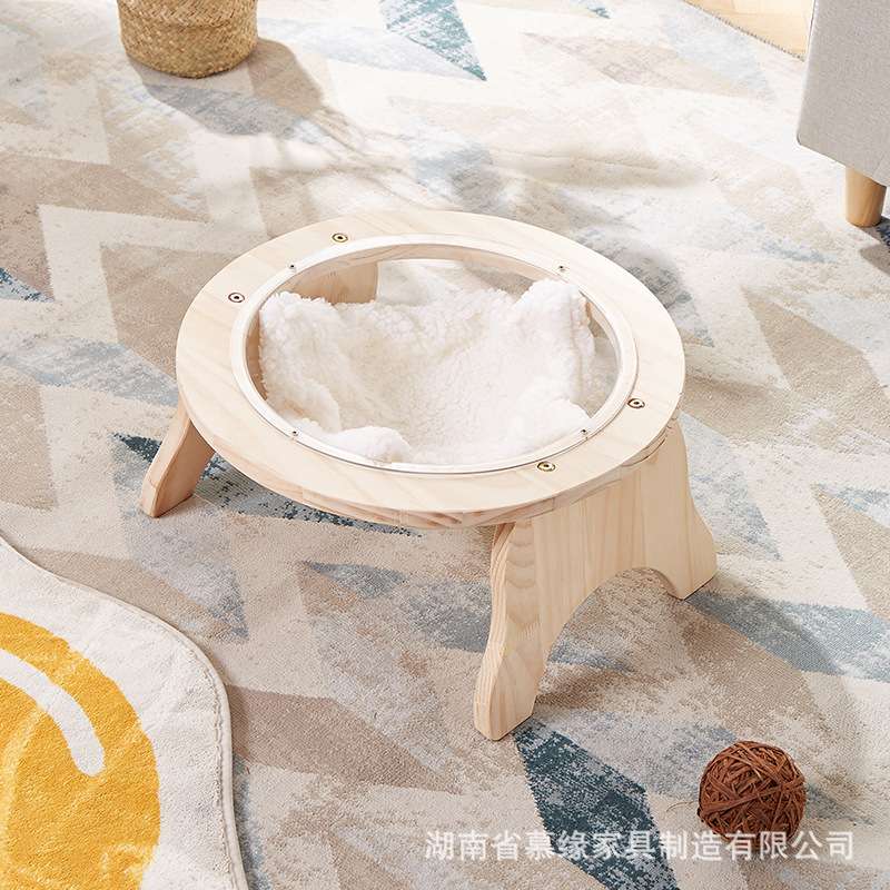 实木四季通用太空舱猫窝半封闭式宠物木床半透明小型犬狗狗窝宠物