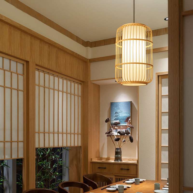 竹编吊灯新中式竹编灯禅意茶室餐厅竹制灯手工编织竹灯日式竹艺灯