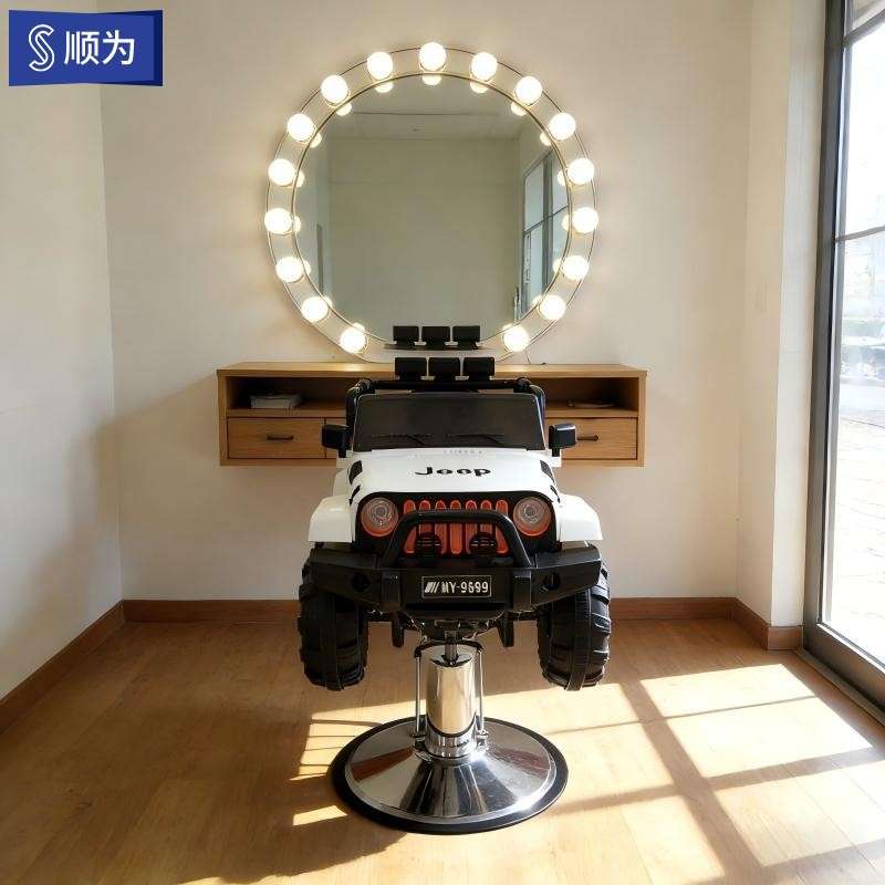 儿童电动理发座椅汽车美发椅升降旋转椅音乐儿童车发廊儿童剪发椅