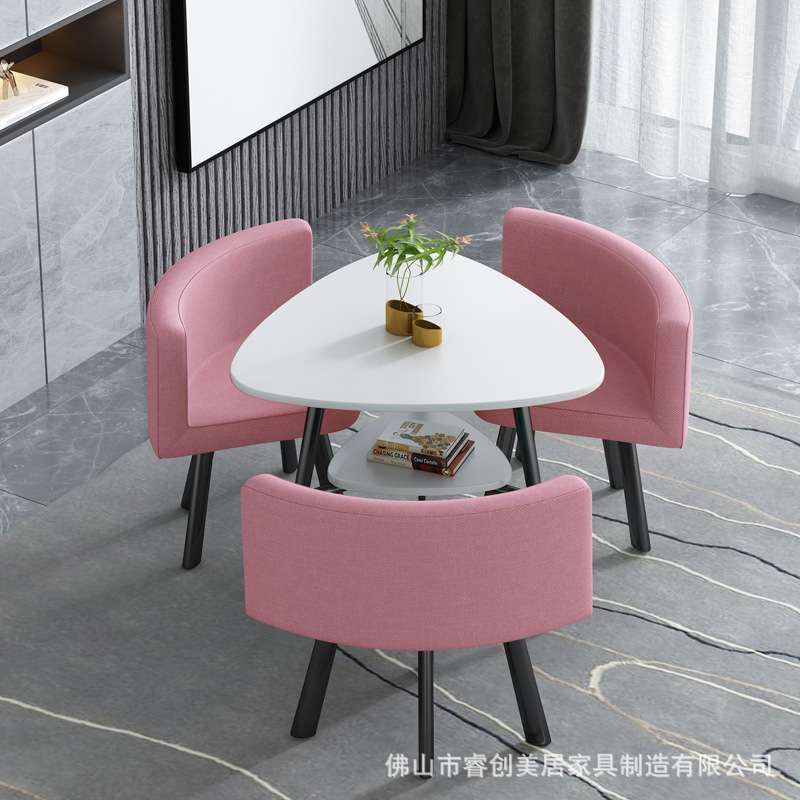 厂家洽谈奶茶店桌椅北欧小户型双层木桌子饭桌餐桌椅组合咖啡桌