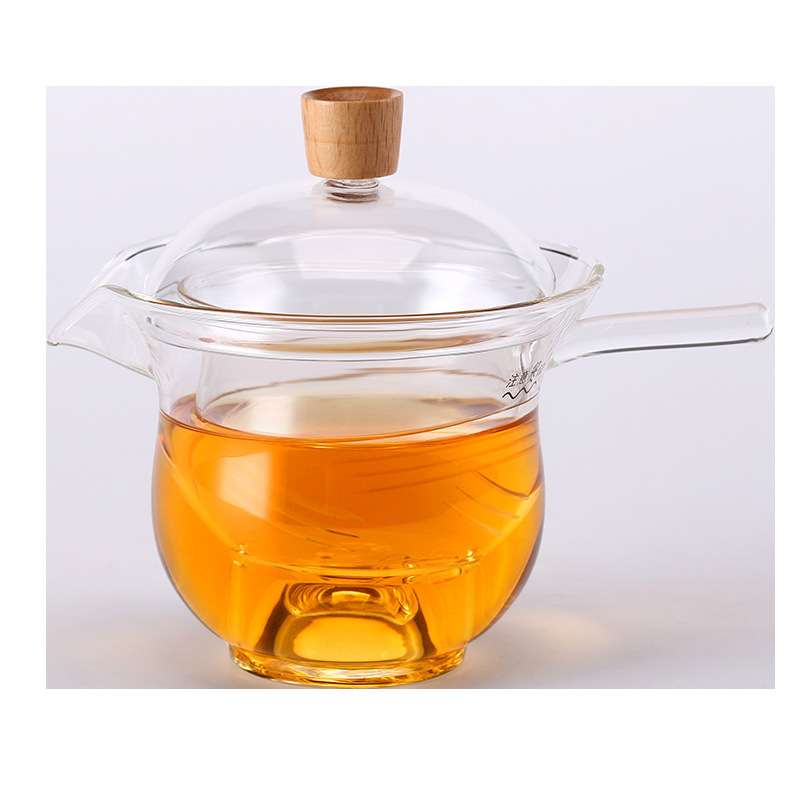 玻璃盖碗茶杯单个泡茶杯三才茶碗茶具套装大号建盏创意手抓壶