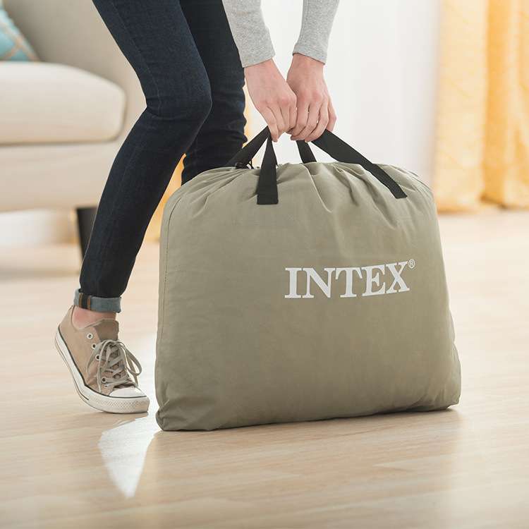 INTEX64124线拉充气床双人双层加厚空气床内置电泵气垫床