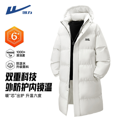 回力中长款加厚工装棉服外套