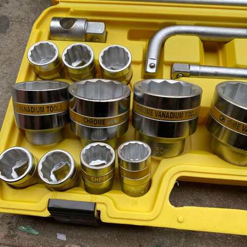 26件套重型六角十二花套筒汽修组套19mm3/4重型套筒组套