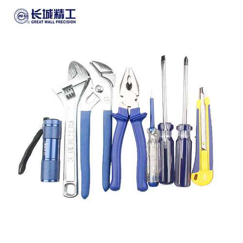 长城精工工具箱11pcs家用五金工具套装 电工维修常用组合工具