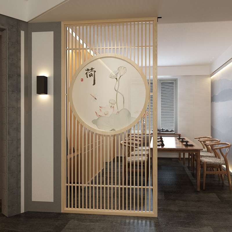 新中式实木隔断屏风客厅现代简约入户玄关书房茶室花格删屏风隔断