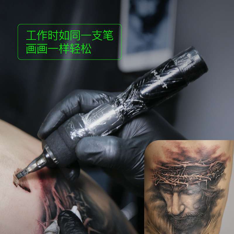 龙鹰MAST纹身笔夏安刺青马达短笔无线电池电源精灵笔套装割线打雾