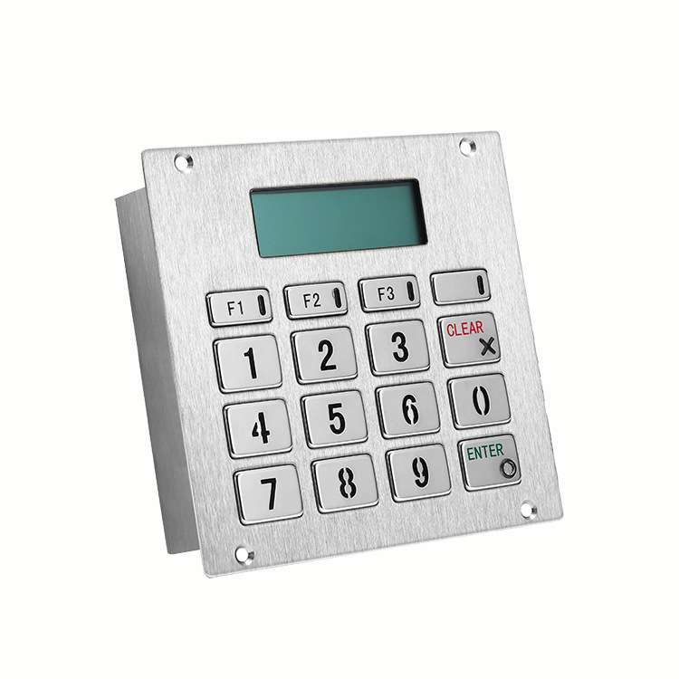 厂家供应不锈钢带显示屏键盘背光键盘液晶屏金融设备键盘
