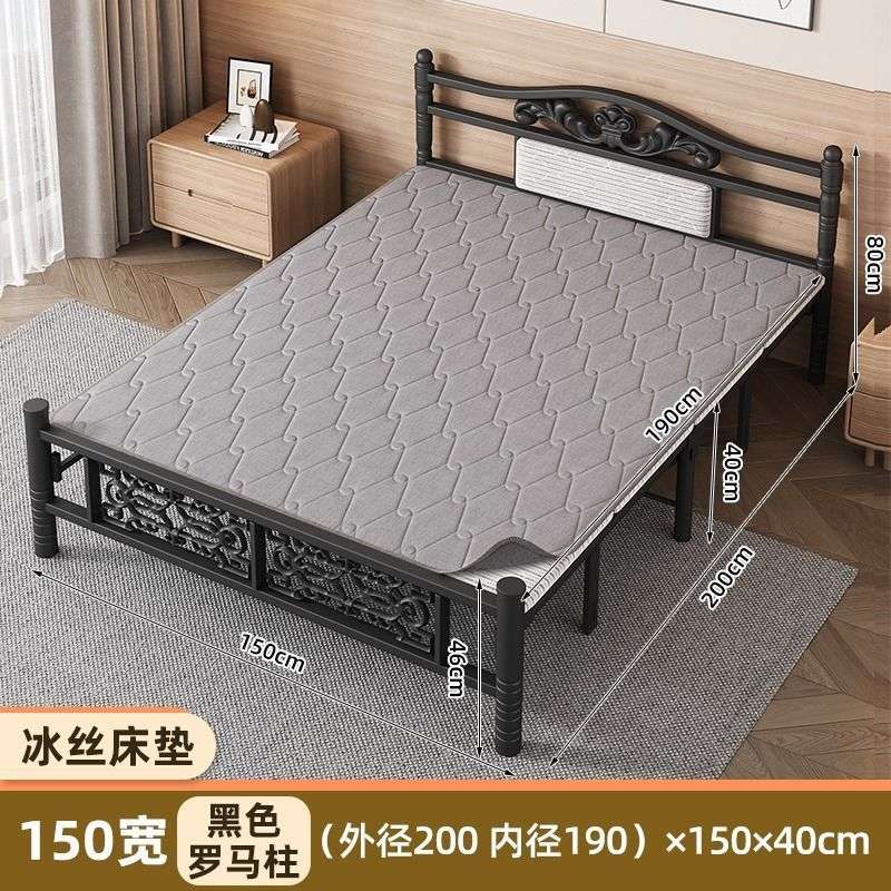 加固单人折叠床双人床成人家用简易床午休木板床铁床1m1.2m1.5米