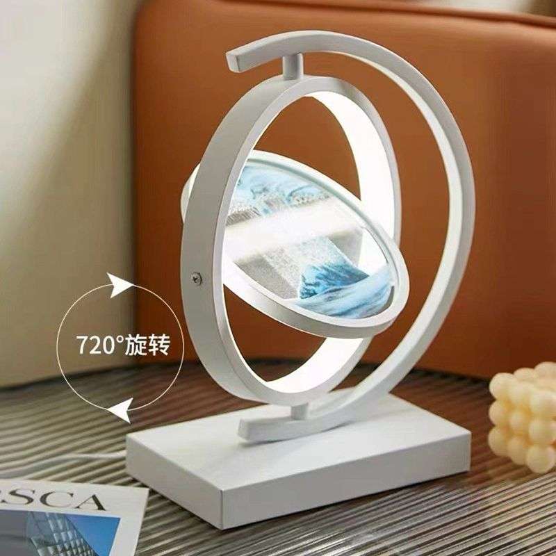 桌面创意解压山水动态流沙画摆件液体沙漏艺术客厅装饰品玻璃摆放