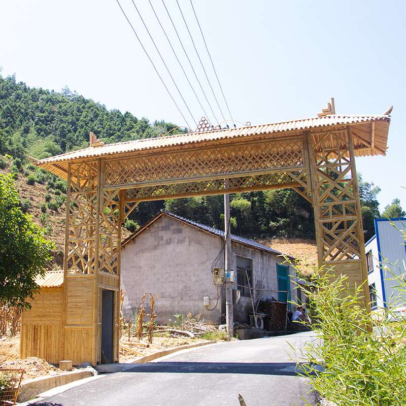 户外竹篱笆栅栏围栏护栏院子门楼装饰花园屏风围墙竹竿竹亭子建筑