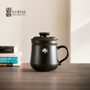 台湾陆宝茶具茶水分离杯高级杯子个人办公室泡茶杯云中锦书盖杯