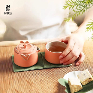 台湾陆宝一壶一杯旅行茶具便携式一人饮茶壶轻奢高档茶具心想事成