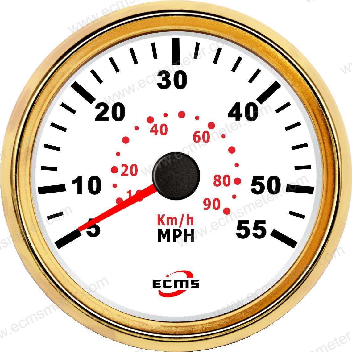 ECP 指针85mm改装车汽车摩托船用仪表脉冲气压式速度表55MPH