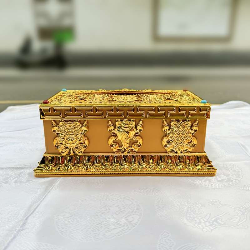 藏式八吉祥纸巾盒塑料收纳盒抽纸盒