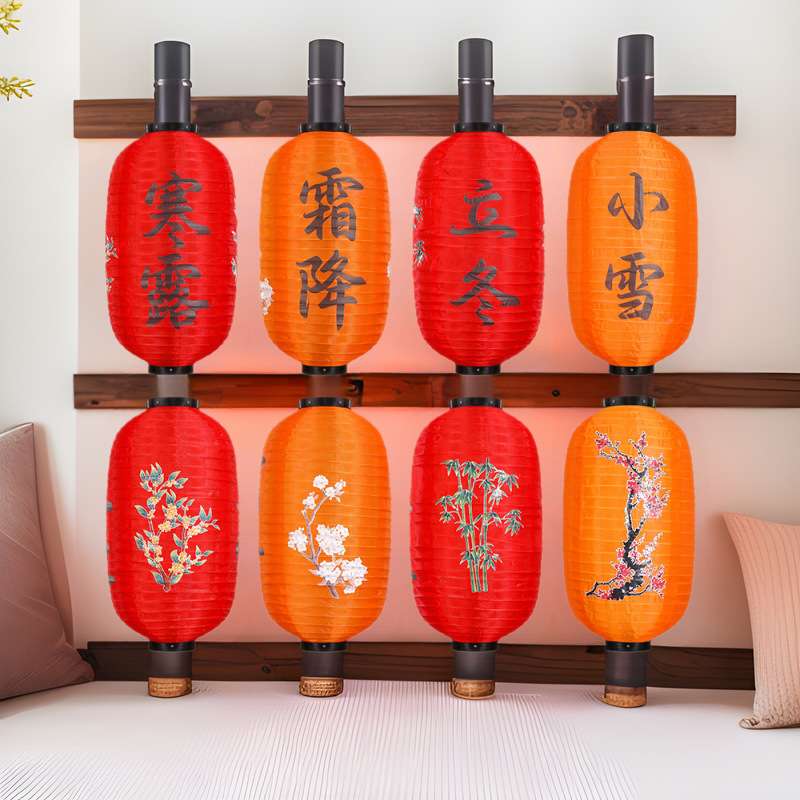 24节气灯笼古风市集连串装饰挂饰发光国风墙拉丝折叠节庆