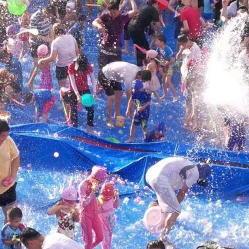 幼儿园活动防水布玩水雨布水上乐园水池布防雨布加厚防滑篷布遮阳