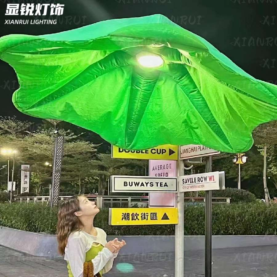 网红户外开合互动感应喇叭花景观灯牵牛花玫瑰花自动感应美陈工艺