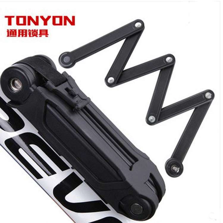 TONYON通用TY3853B六关节折叠锁自行车锁防盗锁山地车