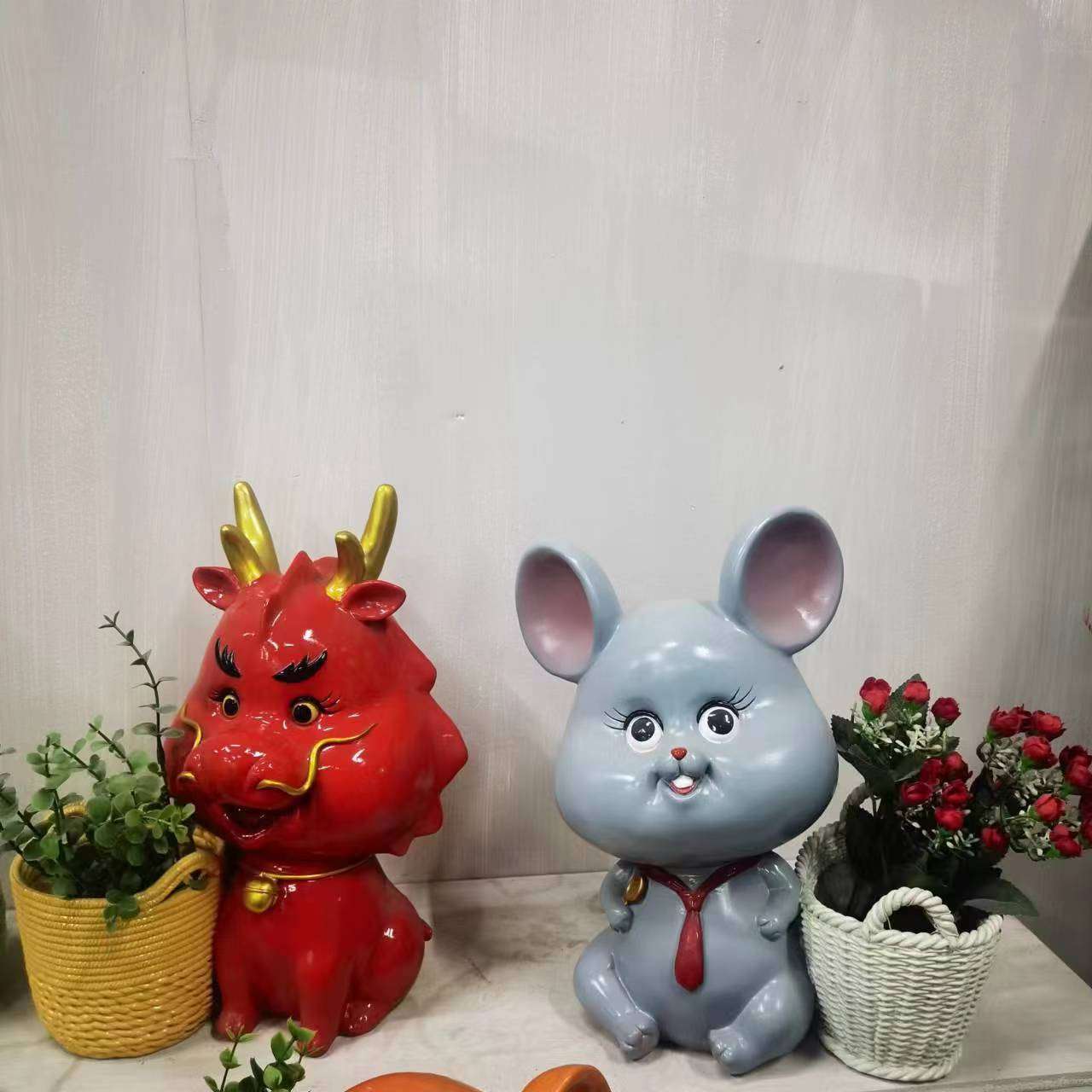 厂家直销十二生肖树枝摆件家居花园阳台庭院装饰12生肖花釭摆件