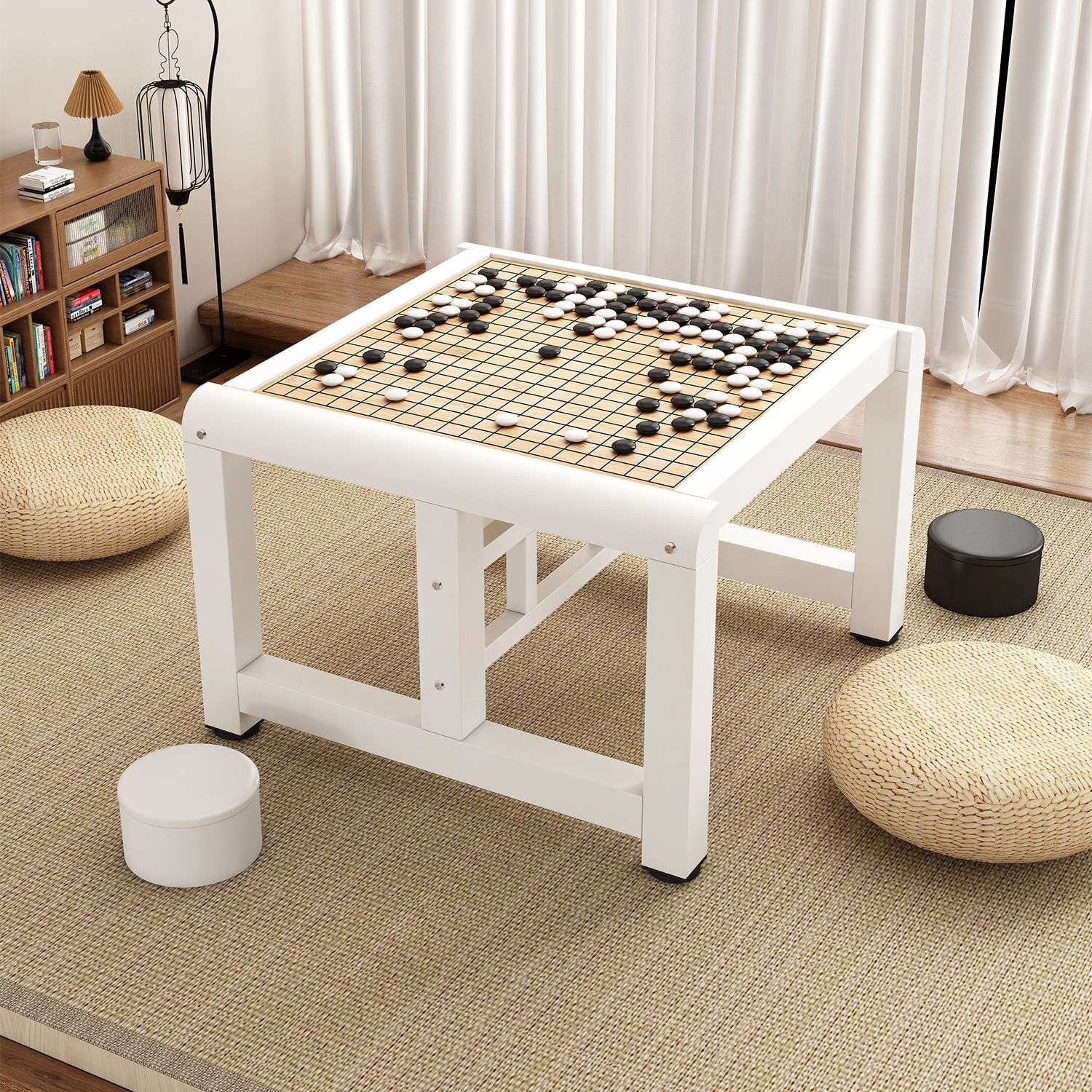 中国围棋桌象棋桌榻榻米学习桌楠竹棋盘桌家用学生下棋多用棋盘桌