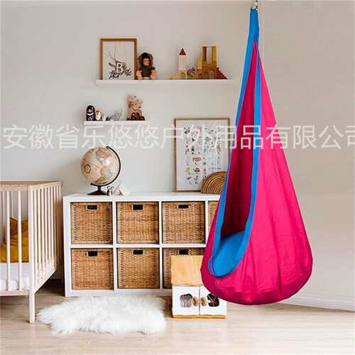亚马逊跨境儿童布袋秋千kid  pod swing室内带彩灯吊椅秋千吊床