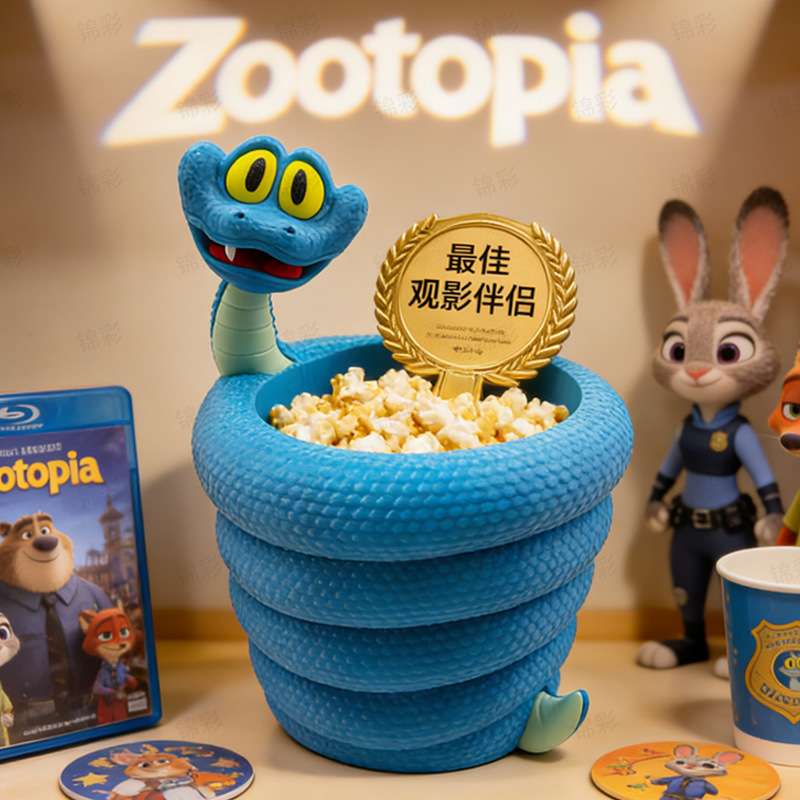 盖瑞蛇爆米花桶疯狂动物城2周边模型3D打印笔筒桌面笔筒可爱创意