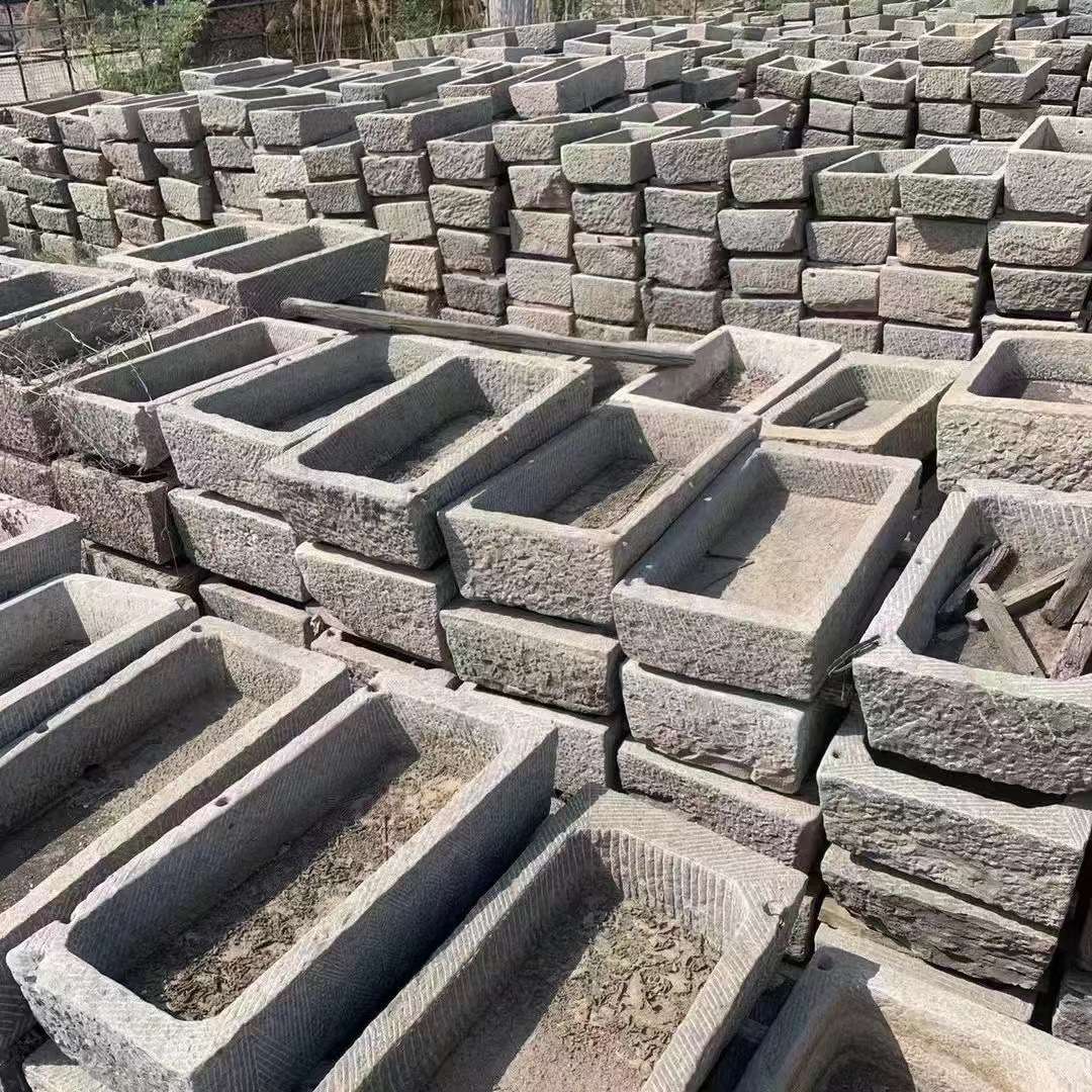 古建老石槽老牛槽旧猪槽阳台花盆造景摆件养鱼石盆庭院摆件老石器