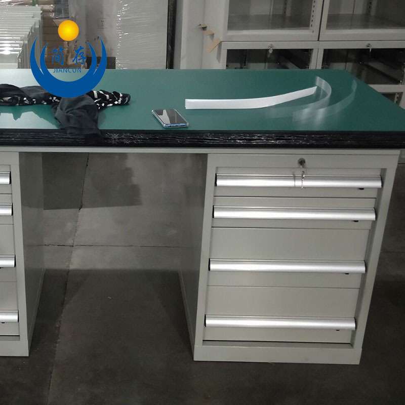 重型防静电工作台 双落地柜带抽屉钳工桌 双轨工具柜复合桌面桌
