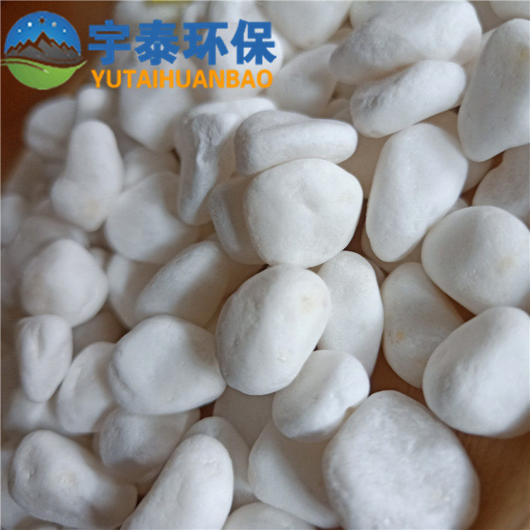 厂家供应白色石子水磨石子鹅卵石园艺造景白色石子水地坪铺路用