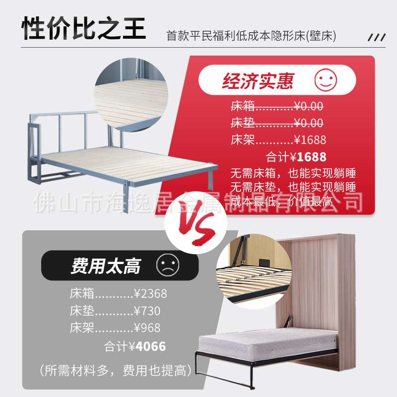 性价比无柜体隐形折叠床五金配件多功能折叠收纳墨菲床壁床五金