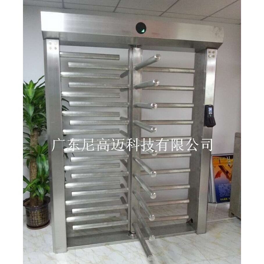全高栅栏旋转闸门监狱小区加厚管材十字转轴不锈钢智能电动旋转门