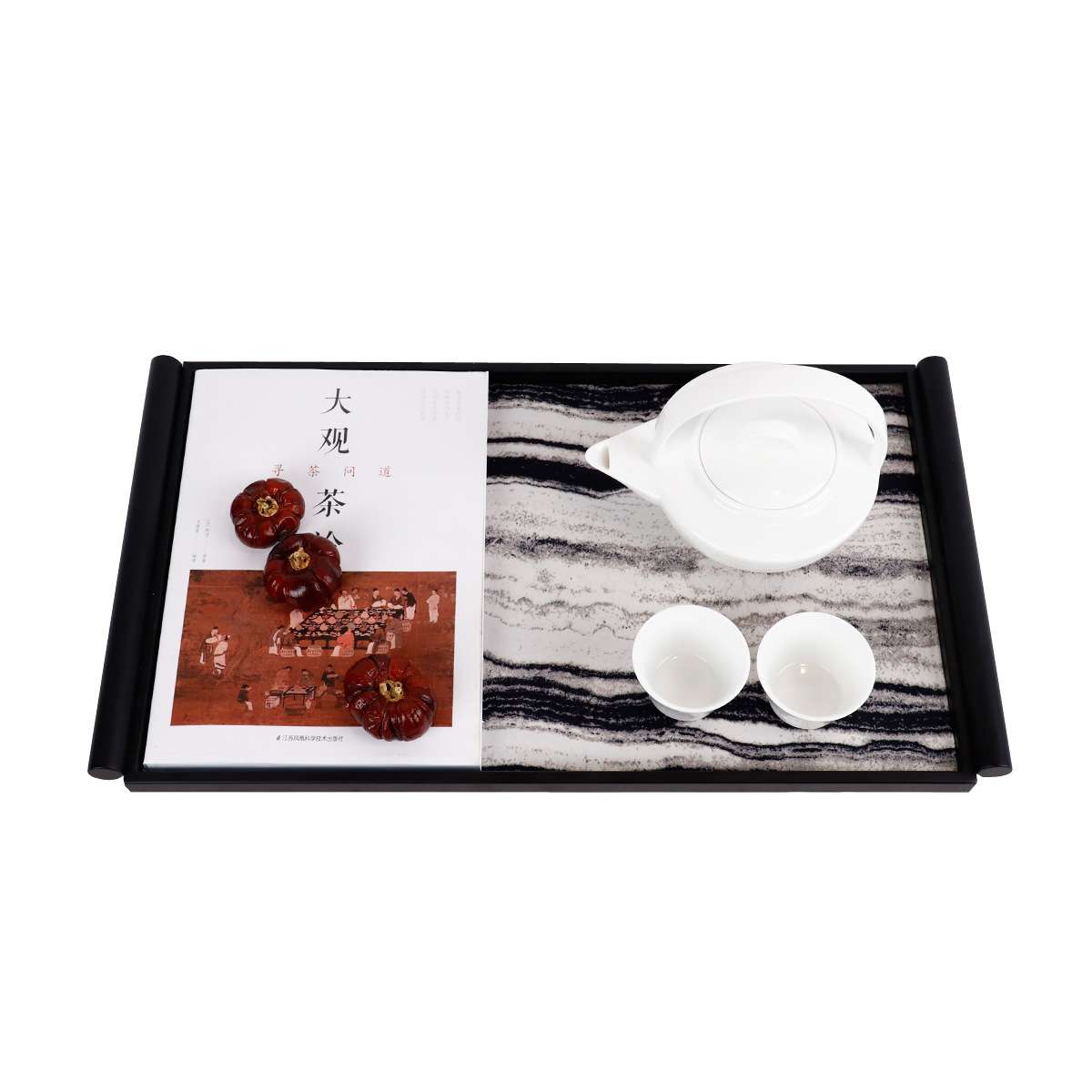 新中式摆件别墅客厅茶几茶具托盘饰品软装艺术组合样板间现代摆设