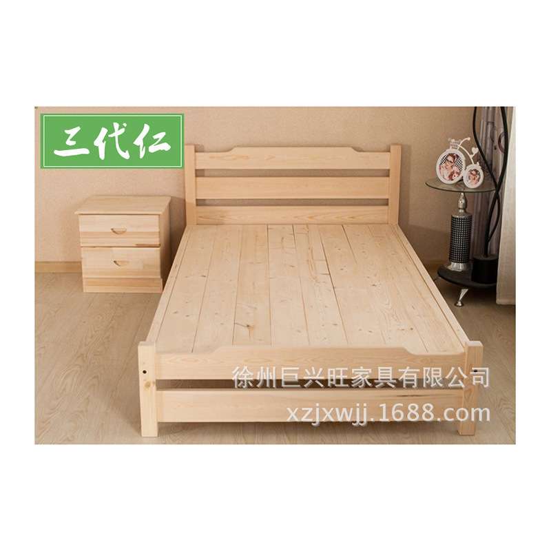 厂家直供实木简约带抽屉收纳成人床1.2米松木单人床小户型儿童床