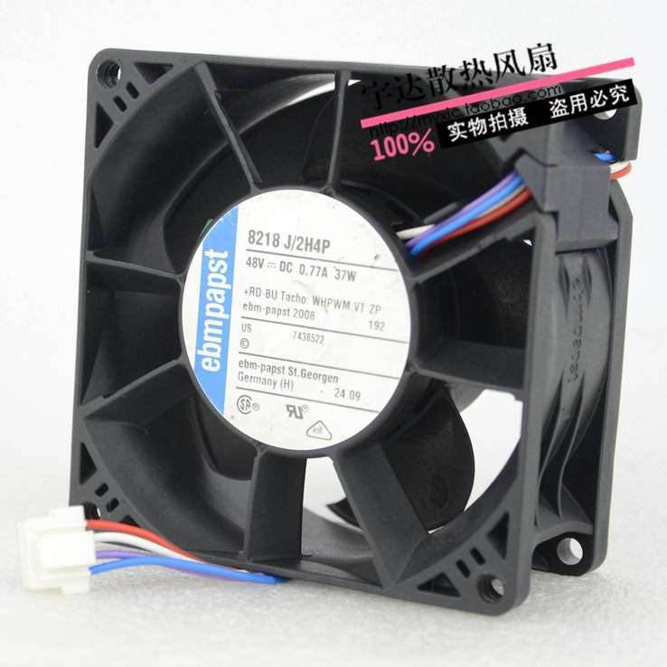 德国原装ebmpapst 8cm 8218J/2H4P 48V 37W 服务器风扇 直流风机