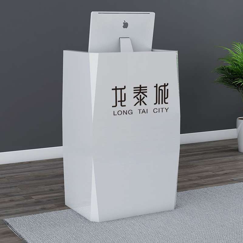 白色烤漆小型吧台4S店接待台售楼处迎宾台服装店收银柜台简约现代