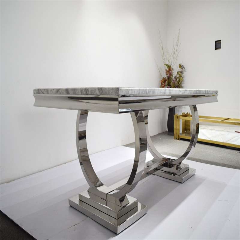 A8026 Daining表集灰色大理石组合 意式轻奢长方形岩板餐桌椅组合