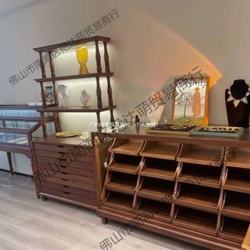 中古风展示柜首饰珠宝古玩展柜玉器陈列柜仿古珠宝玉器展示柜钢制
