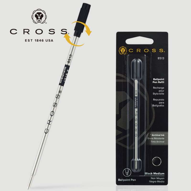 CROSS高仕原子笔通用笔芯圆珠笔替芯配件黑色/蓝色/红色