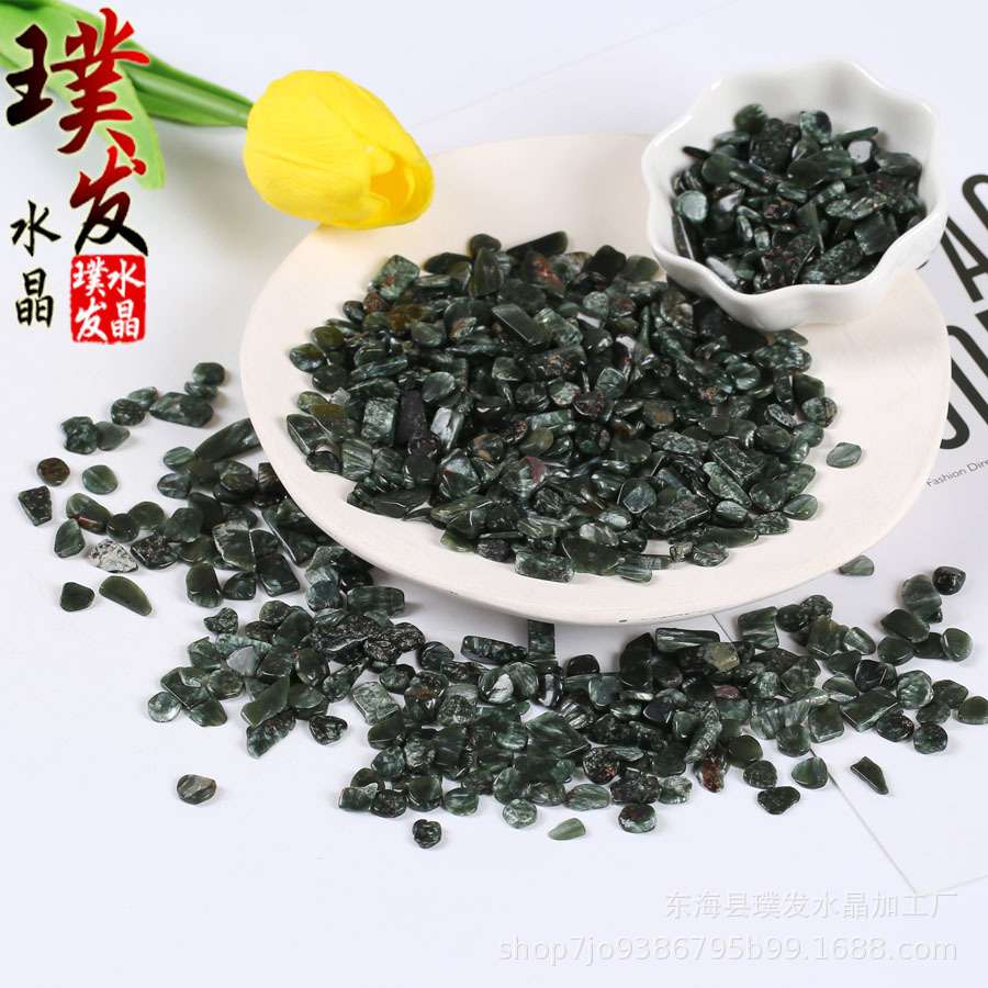 天然绿龙晶碎石 鱼缸石景观装饰 盆栽摆件 跨境电商供货