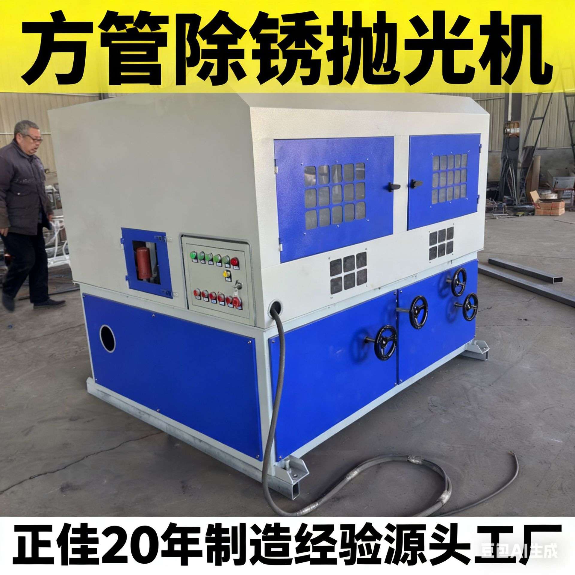 不锈钢镀锌管三角铁槽钢矩管拉丝四面多功能方管除锈抛光机