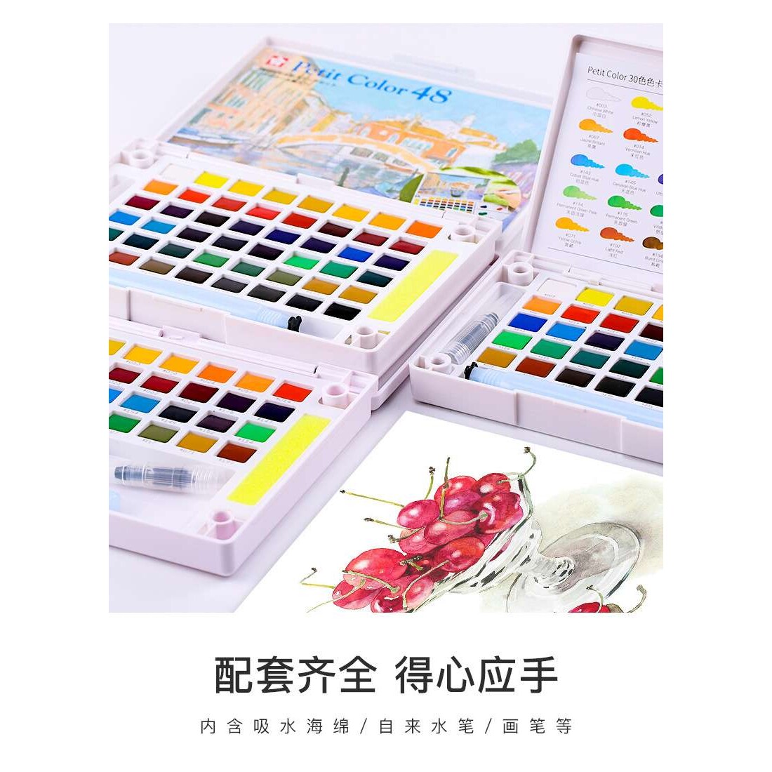 SAKURA固体水彩颜料泰伦斯固体水彩颜料手绘画笔写生透明水彩画