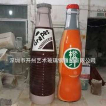 玻璃钢仿真可口可乐雪碧饮料广告瓶子雕塑商业美陈道具装饰品摆件
