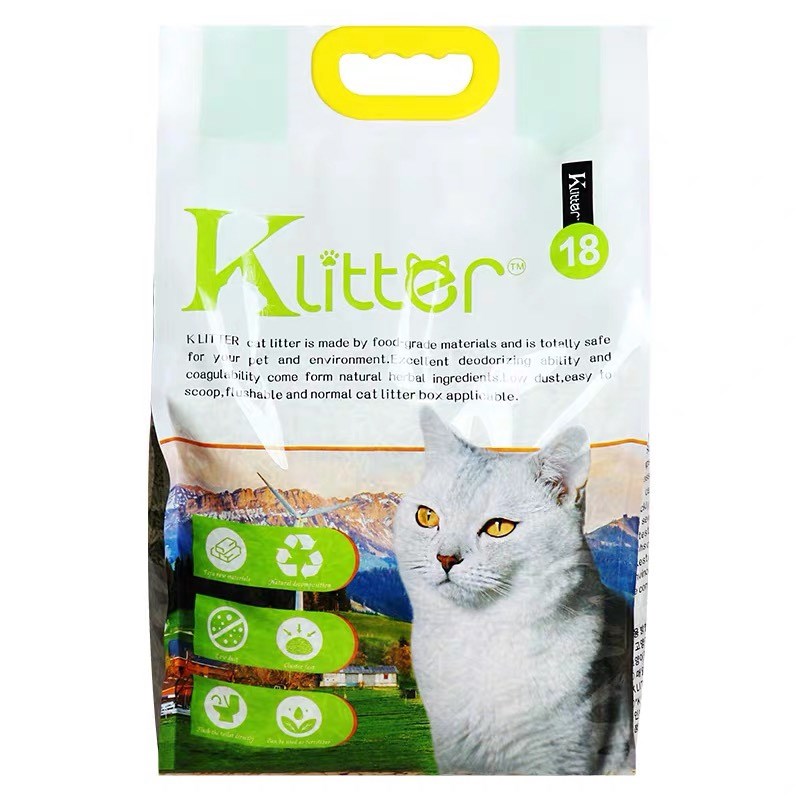 酷亲Klitter天然玉米植物结团绿茶水蜜桃豆腐猫砂2.0颗粒18L三包
